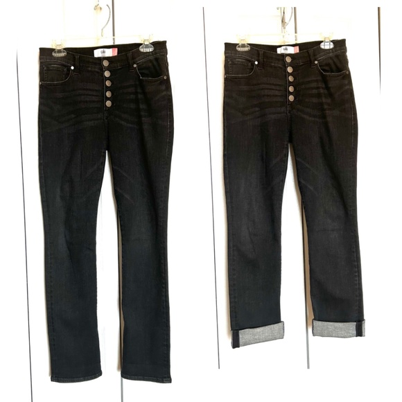 CAbi Button Fly Straight Jeans 4149 Carbon Grey Size 4 - Picture 3 of 15